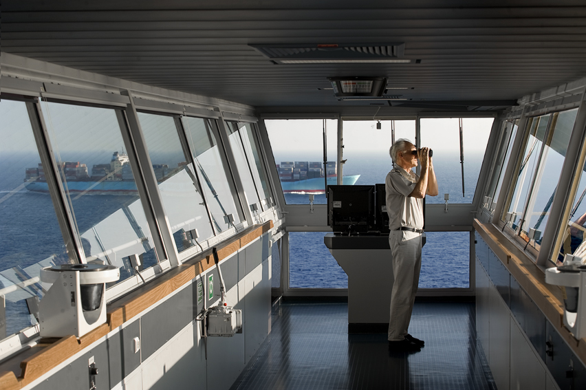 Crew Management - Captain on Navigation Bridge